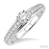 1/5 Ctw Round Cut Diamond Semi-Mount Engagement Ring in 14K White Gold