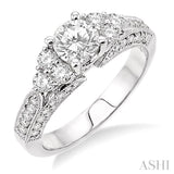 5/8 Ctw Diamond Semi-Mount Engagement Ring in 14K White Gold