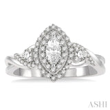 Marquise Shape Semi-Mount Diamond Engagement Ring