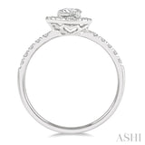 1/4 ctw Round and Pear Cut Diamond Petite Fashion Ring in 10K White Gold