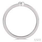 1/20 ctw Lightweight Bezel Set Round Cut Diamond Petite Ring in 10K White Gold