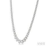 5 Ctw Riviera Round Cut Diamond Necklace in 14K White Gold