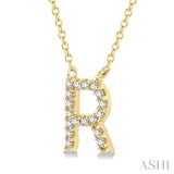 'R' Initial Diamond Pendant