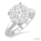 1 1/2 ctw Lovebright Round Cut Diamond Ring in 14K White Gold