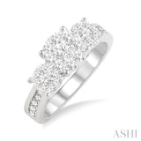 3/4 ctw Lovebright Round Cut Diamond Ring in 14K White Gold