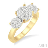 1.00 ctw Lovebright Round Cut Diamond Ring in 14K Yellow and White Gold