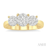 1.00 ctw Lovebright Round Cut Diamond Ring in 14K Yellow and White Gold