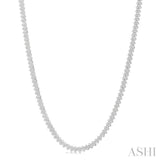 3 Ctw Chevron Round Cut Diamond Tennis Necklace in 14K White Gold