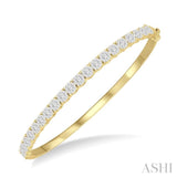 1 1/2 Ctw Circular Lovebright Round Cut Diamond Bangle in 14K Yellow and White Gold