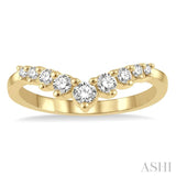 1/3 ctw Chevron Round Cut Diamond Fashion Ring in 14K Yellow Gold