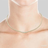 5 Ctw Riviera Round Cut Diamond Necklace in 14K Yellow Gold