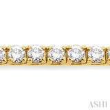 9 Ctw Square Shape Round Cut Diamond Tennis Bracelet in 14K Yellow Gold