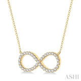 1/2 Ctw Round Cut Diamond Infinity Pendant With Chain in 14K Yellow Gold