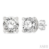 3/4 Ctw Round Cut Diamond Stud Earring in 14K White Gold