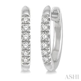 1/8 Ctw Round Cut Diamond Huggie Petite Earrings in 14K White Gold