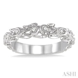 1/6 ctw Round Cut Diamond Wedding Band in 14K White Gold