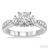 Past Present & Future Semi-Mount Diamond Engagement Ring