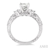 Past Present & Future Semi-Mount Diamond Engagement Ring