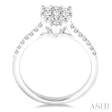 3/4 ctw Pear Shape Diamond Lovebright Ring in 14K White Gold