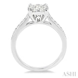 3/4 ctw Lovebright Round Cut Diamond Engagement Ring in 14K White Gold