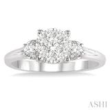 1/2 ctw Lovebright Round Cut Diamond Engagement Ring in 14K White Gold