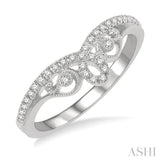 1/6 ctw Chevron Loop Lattice Round Cut Diamond Wedding Band in 14K White Gold