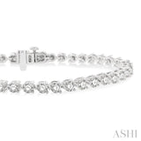 4.00CT RDDM 3 PRONG Tennis BRACELET WG 14K-G*