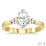 Marquise Shape Semi-Mount Diamond Engagement Ring