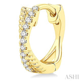 1/6 Ctw Petite Criss Cross Rope and Round Cut Diamond Fashion Huggies in 10K Yellow Gold