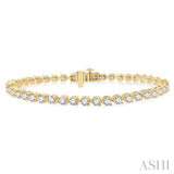 4.00CT RDDM 3 Prong Tennis Bracelet YG 14K-G*