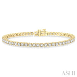 6 Ctw Round Cut Diamond Tennis Bracelet in 14K Yellow Gold