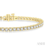 6 Ctw Round Cut Diamond Tennis Bracelet in 14K Yellow Gold