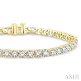 9 Ctw Round Cut Diamond Tennis Bracelet in 14K Yellow Gold