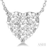 1 Ctw Lovebright Diamond Heart Pendant With Chain in 14K White Gold