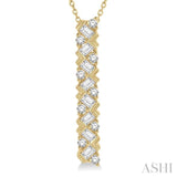 Scatter Zig-Zag Vertical Bar Baguette Diamond Fashion Pendant