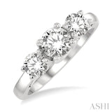 1 1/2 ctw Past, Present and Future Round Cut Diamond Precious Ring in 14K White Gold