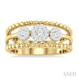 1/4 ctw Past, Present & Future Lovebright Round Cut Diamond Fashion Ring in 14K Yellow and White Gold