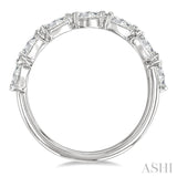 1 Ctw East-West Pear Shape Diamond Fashion Band in 14K White Gold