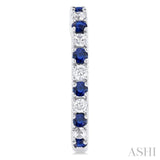 1.80 MM Round Shape Sapphire and 1/4 ctw Round Cut Diamond Precious Stack Band in 10K White Gold