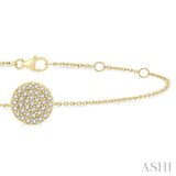 1/6 ctw Petite Circular Disc Round Cut Diamond Fashion Bracelet in 10K Yellow Gold