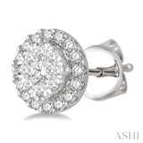 1/3 Ctw Lovebright Round Cut Diamond Stud Earrings in 14K White Gold