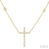 Cross Diamond Station Necklace