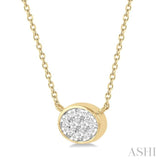 1/6 Ctw Oval Shape Lovebright Diamond Necklace in 14K Yellow and White Gold