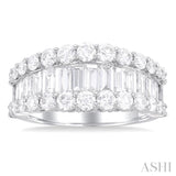 2 3/8 Ctw Baguette and Round Cut Diamond Fashion Band in 14K White Gold