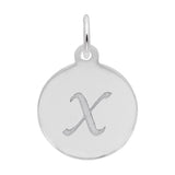 Silver PETITE INITIAL DISC - SCRIPT X CHARM