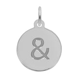 Silver Petite Initial Disc - Ampersand Symbol CHARM