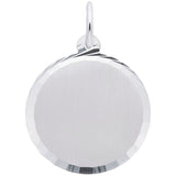 Silver ROUND DISC DIA CUT CHARM