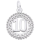 Silver NUMBER 10 CHARM