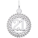 Silver NUMBER 21 CHARM
