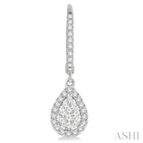 5/8 Ctw Pear Shape Diamond Lovebright Earrings in 14K White Gold